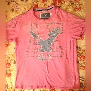 American Eagle Outfitters Vintage Pink Patch Graphic T-Shirt